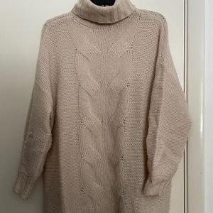 Aerie Oversized Cable Knit Turtleneck Sweater
